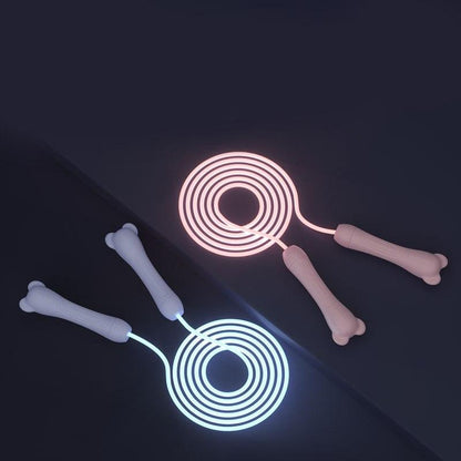 Children Jump Ropes Adjustable Night Glowing Skipping Rope LED Light Up Adult Kids Jump Skipping Rope Fitness Cordless Jump Rope For Kids Glowing Jump Rope Adjustable Skipping Rope Fitness Exercise Jump Ropes For Home Workout