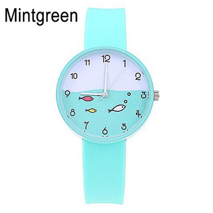 Children Quartz Sports Watch Waterproof Silicone Strap Outdoor Simple Children Wristwatch Colorful Boys Girls Watches Teenagers Student Time Wrist Watch Soft Silicone Band