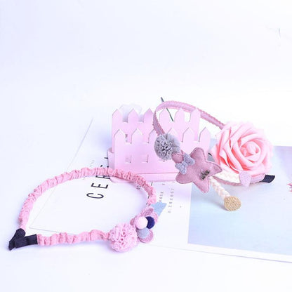 Children's Headdress Hair Hoop Hand-Woven Flower Headband Korean Exquisite Little Princess Head Flower Pupil Hair Gorgeous Hair Accessories For Women