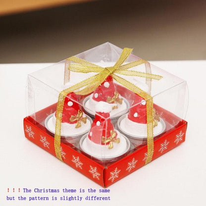 Christmas Candles Paraffin Home Desktop Decorations Tea light Candles Handmade Delicate Santa Snowman Acorn Tree Candles For Christmas Home Decoration Gifts Wedding Party Holiday Lights Christmas Ornaments