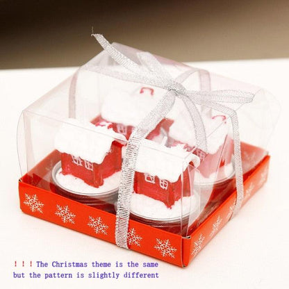 Christmas Candles Paraffin Home Desktop Decorations Tea light Candles Handmade Delicate Santa Snowman Acorn Tree Candles For Christmas Home Decoration Gifts Wedding Party Holiday Lights Christmas Ornaments
