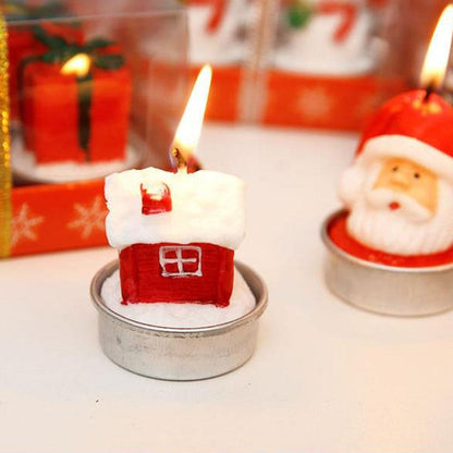Christmas Candles Paraffin Home Desktop Decorations Tea light Candles Handmade Delicate Santa Snowman Acorn Tree Candles For Christmas Home Decoration Gifts Wedding Party Holiday Lights Christmas Ornaments