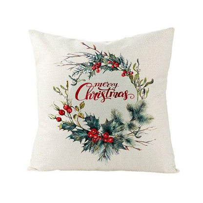 Christmas Cover Cushion For Home Decor Pillowcase Santa Claus Christmas Throw Pillow Covers Waterproof Outdoor Pillow Covers Cotton Linen Christmas Pillow Covers Linen Print Merry Christmas Navidad 2022 New Year Gift 45x45CM