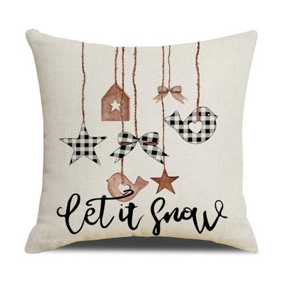 Christmas Decoration Cushion Cover  Decorative Throw Pillow Cover Christmas Decor Xmas Winter Decorations Holiday Pillows Cushion Case Candle Pine Tree Deer Sleigh Printed Pillow Cover Xmas 45X45CM