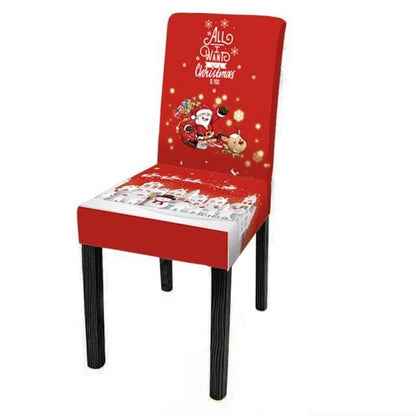 Christmas Decoration Set Stylish Christmas Chair Cover Decoration Jacquard Removable Washable Cushion Covers Armchair Modern For Home Banquet Hotel Spandex Holiday Parsons Chair Cover for Christmas Decoration Home Decor Ceremony Santa Claus