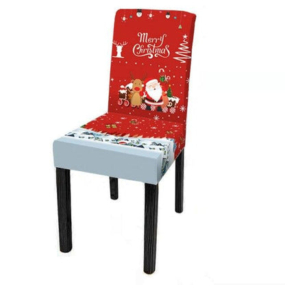 Christmas Decoration Set Stylish Christmas Chair Cover Decoration Jacquard Removable Washable Cushion Covers Armchair Modern For Home Banquet Hotel Spandex Holiday Parsons Chair Cover for Christmas Decoration Home Decor Ceremony Santa Claus