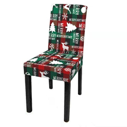 Christmas Decoration Set Stylish Christmas Chair Cover Decoration Jacquard Removable Washable Cushion Covers Armchair Modern For Home Banquet Hotel Spandex Holiday Parsons Chair Cover for Christmas Decoration Home Decor Ceremony Santa Claus