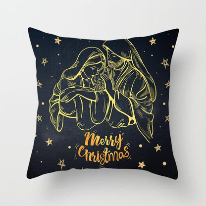 Christmas Decorations Snowflake Santa Claus Merry Christmas Cover Cushion Pillowcase Xmas Holiday Couch Pillows Rustic Christmas Decorations Winter Pillowcase for Living Room Home Happy New Year
