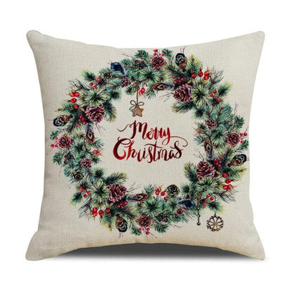 Christmas Green Stripe Pattern Cotton Linen Throw Pillow Christmas Stripe Pillow Cases Christmas Green Decorative Cushion Cover Cotton Linen Pillowcase Indoor Sofa Decorations Home Sofa Decorative Pillowcase 45X45CM