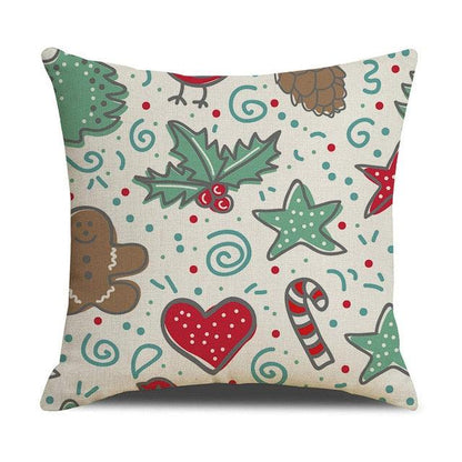 Christmas Green Stripe Pattern Cotton Linen Throw Pillow Christmas Stripe Pillow Cases Christmas Green Decorative Cushion Cover Cotton Linen Pillowcase Indoor Sofa Decorations Home Sofa Decorative Pillowcase 45X45CM