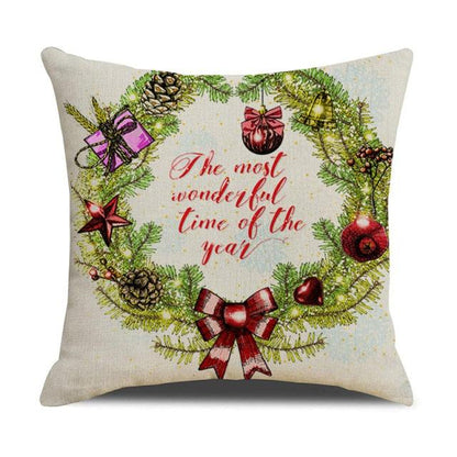 Christmas Green Stripe Pattern Cotton Linen Throw Pillow Christmas Stripe Pillow Cases Christmas Green Decorative Cushion Cover Cotton Linen Pillowcase Indoor Sofa Decorations Home Sofa Decorative Pillowcase 45X45CM