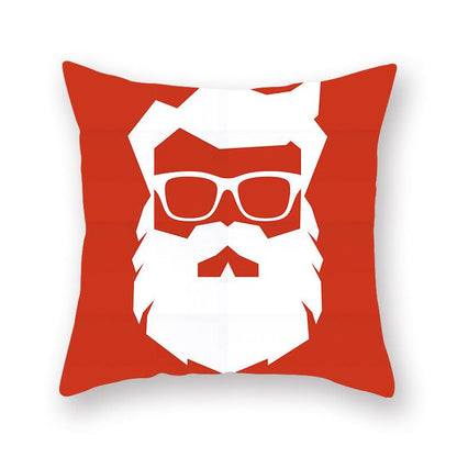 Christmas Xmas Red Pillow Case Tree Decoration Xmas Series Cushion Cover Case Pillow Zippered Square Pillowcase Santa Claus Cushion Cover Christmas Decorations For Home Snowman 45x45CM