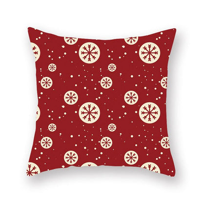 Christmas Xmas Red Pillow Case Tree Decoration Xmas Series Cushion Cover Case Pillow Zippered Square Pillowcase Santa Claus Cushion Cover Christmas Decorations For Home Snowman 45x45CM