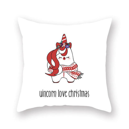 Christmas Xmas Red Pillow Case Tree Decoration Xmas Series Cushion Cover Case Pillow Zippered Square Pillowcase Santa Claus Cushion Cover Christmas Decorations For Home Snowman 45x45CM