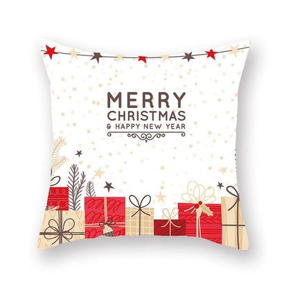 Christmas Xmas Red Pillow Case Tree Decoration Xmas Series Cushion Cover Case Pillow Zippered Square Pillowcase Santa Claus Cushion Cover Christmas Decorations For Home Snowman 45x45CM