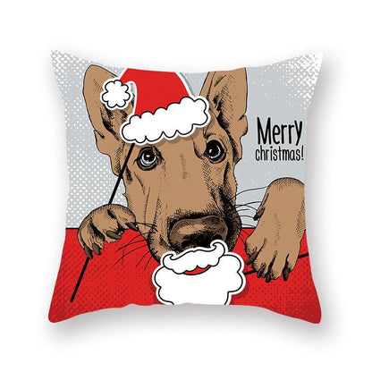 Christmas Xmas Red Pillow Case Tree Decoration Xmas Series Cushion Cover Case Pillow Zippered Square Pillowcase Santa Claus Cushion Cover Christmas Decorations For Home Snowman 45x45CM
