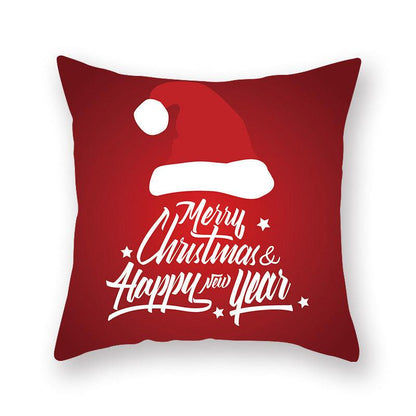 Christmas Xmas Red Pillow Case Tree Decoration Xmas Series Cushion Cover Case Pillow Zippered Square Pillowcase Santa Claus Cushion Cover Christmas Decorations For Home Snowman 45x45CM