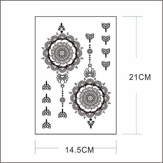 Classic Brown And Black Temporary Tattoo For Hands And Body Stickers Black Luxury Tattoos for Women Girls