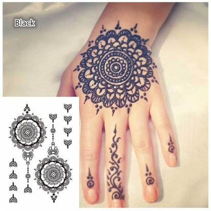Classic Brown And Black Temporary Tattoo For Hands And Body Stickers Black Luxury Tattoos for Women Girls