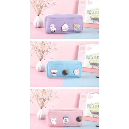 Classic Cartoon Large Capacity Stylish Students Pencil Pouch Cute Creative Design Case For School