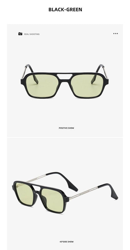 Classic Fashionable Retro Shape Double Bridges Style Women Sunglasses Polarized Square  Sunglasses for Women Men Classic Pink Gradient Eyewear Trending Sunglasses