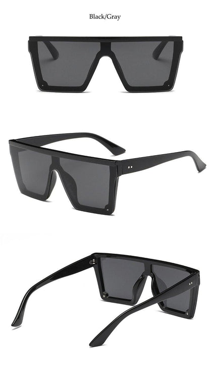 Classic Male Big Black Sunglasses For Men & Women New Fashionable Design New Mirror Pink Square  Oversize Square Sunglasses for Women Men
