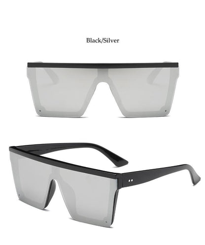 Classic Male Big Black Sunglasses For Men & Women New Fashionable Design New Mirror Pink Square  Oversize Square Sunglasses for Women Men