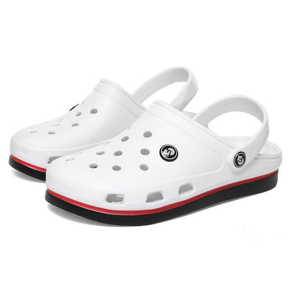 Classic Men Clogs Slippers Soft Bottom Beach Fashion Clogs Men Sandals Comfortable Breathable Ankle-Wrap Anti-Slip Casual Water Shoe Beach Shower Sandals Summer Slippers
