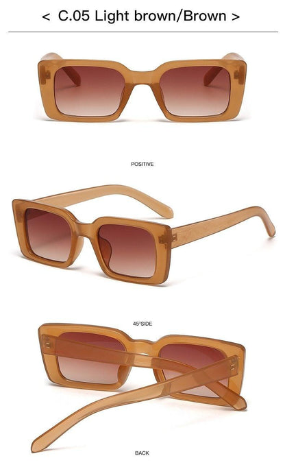 Classic New Rectangle Shape Sunglasses For Women Rectangle Sunglasses for Women 90’s Vintage Shades Square Thick Frame Glasses Luxury Design New Small Square  Eyewear Decent Shades
