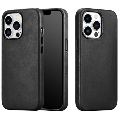 Classic Simple Brown Black Shockproof Drop Proof Phone Case Protective Genuine Leather Case for iPhone 13 Pro Max Business Case for iPhone 13 Mini Classic Magnetic Charging Phone Back Cover