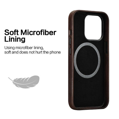 Classic Simple Brown Black Shockproof Drop Proof Phone Case Protective Genuine Leather Case for iPhone 13 Pro Max Business Case for iPhone 13 Mini Classic Magnetic Charging Phone Back Cover