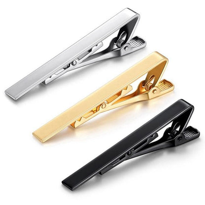Classic Tie Clip Fashion Style Tie Bars For Men Metal Tone Tie Bar Clip Tie Pins Elegant Tie Clips For Men Fathers' Day Valentine's Day Gift Simple Bar Clasp Practical Necktie Accessories Clasp Tie Pin For Mens Collar Clip
