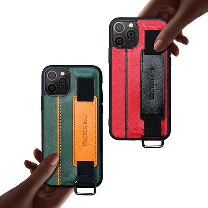 Classic Vintage Design Leather Belt Style With Strap Case for iPhone 14 13 12 Mini 11 Pro Max XS XR Max 8 7 6S Plus PU Leather Wristband Card Holder Full Cover Business Simple Iphone Case For Men And Women