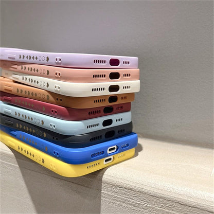 Colorful Love Heart Phone Case For iPhone 12 13 Pro Max 14 Pro Candy Color Soft Silicone Back Cover Shockproof Anti-Fingerprint Phone Case Lovely Gift For Women