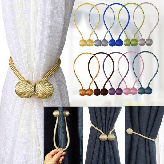 Colorful Magnetic Curtain Tieback Roll Tie Backs Accessories Curtains Holder Holdback Cilp Buckle Strap Rope Home Decorative Rope Holdback Holder Simple Modern Tie Backs Holders For Small Thin Sheer Window Decoration 49CM