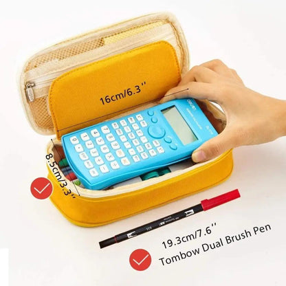 Colorful Pencil Organizer Pouch Pen Holder School Supplies Portable Travel Simple Storage Box Easy Grip Handle