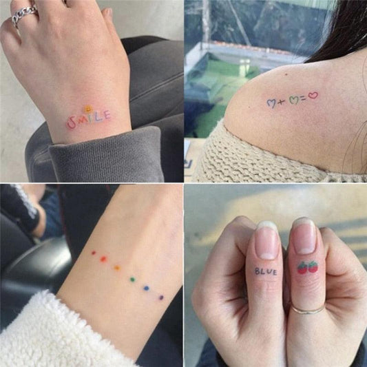 Colorful Rainbow Tattoo Sticker Waterproof Modern Small Body Decoration Tattoo For Boys And Girls