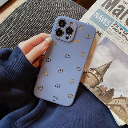 Colorful Silicone Case Soft Protection Cute Pattern Cute Little Heart Phone Case For iPhone 14 Pro Max 13 12 11 X XR XS Max 7 8 Plus Silicone Camera Back Case Cover