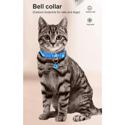 Colorful Super Soft Nylon Pet Adjustable Collars Cute Print Collar Stylish Footprint Pets Necklace Collars For Dogs