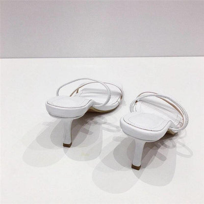 Colorful Women Sandals Slides Slippers Square Open Toe Slip On Thin Mid Heels Pumps Casual Narrow Band Open Toe Sandals Flip Flops Slip On Fashion Dress Heels Back High Heel Slide Slipper