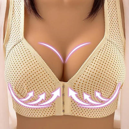 Comfortable Seamless Bra For Women Fashion Push Up Bras Wire Free Lingerie Full Cup Bralette Cotton Underwear Brassiere Front Closure