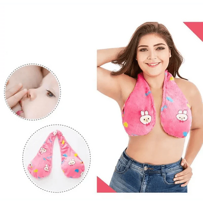 Comfortable Women Towel Bra Chest Hanging Neck Wrapped Big Bra Breastfeeding Lightweight Ladies Towel Bra