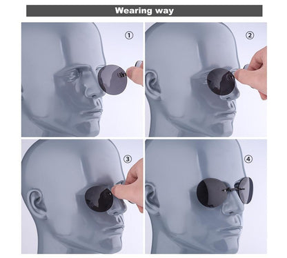 Convenient And Lightweight Sun Protection Sunglasses New Clip On Nose Glasses New Round Rimless Matrix Shape Sunglasses For Men & Women  Mini Frameless Vintage Sunglasses For men