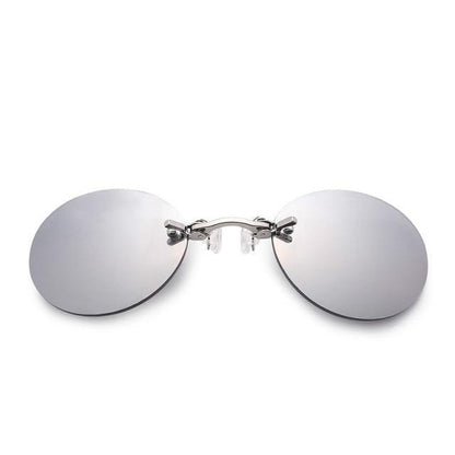 Convenient And Lightweight Sun Protection Sunglasses New Clip On Nose Glasses New Round Rimless Matrix Shape Sunglasses For Men & Women  Mini Frameless Vintage Sunglasses For men