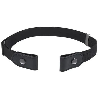 Cool Buckle-Free Stretch Elastic Waist Belt Unisex Style No Buckle Fashion Waistbands For Men And Women Simple Black Stretch Belt Invisible Elastic Belt For Jeans Pants Dresses