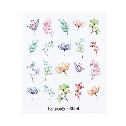 Cool Geometrics Pattern Water Decals Stickers Flower Leaves Slider For Nails Spring Summer Nail Art Decoration Tattoos Women Nail Art Stickers Water Transfer Decals Design Nail Art Supplies Manicure Acrylic Nail Foil Stencils Decorations