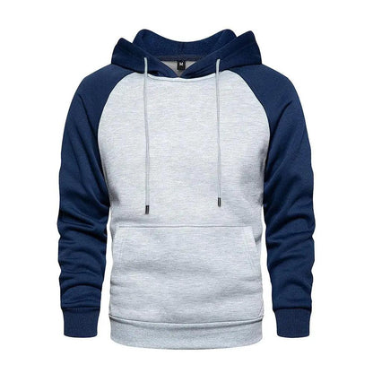 Cool Men's Patchwork Hooded Sweatshirt Hoodies Sport Clothing Casual Loose Fleece Warm Streetwear Modern Male Fashion Autumn Winter Outwear  Long Sleeve Pleated Comfy Round Neck Mens Sweatshirts Workout Sport Casual Hoodie