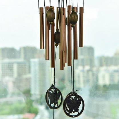 Copper Wind Chimes Bells Copper Tubes Metal Pipe Wind Chimes Rust-Proof Copper Wind Chimes For Garden Patio Yard And Home Decoration Door Hanging Ornament Outdoor Yard Garden Home