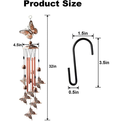 Copper Wind Chimes Outdoor Classic Wind Chimes Memorial Wind Chime Gifts for Grand Mother Garden Yard Decor Gift