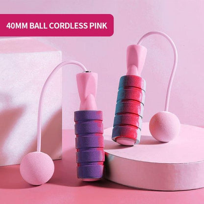 Cordless Skipping Rope Weight-Bearing Ball Sports Fitness Womens Indoor Dual-Use Weight Loss Sports Professional Fat Burning Ball Bearing Fast Rope Skipping Adjustable Memory Foam Anti Skid Handle Skipping Rope New Fitness Speed Rope For Men And Women